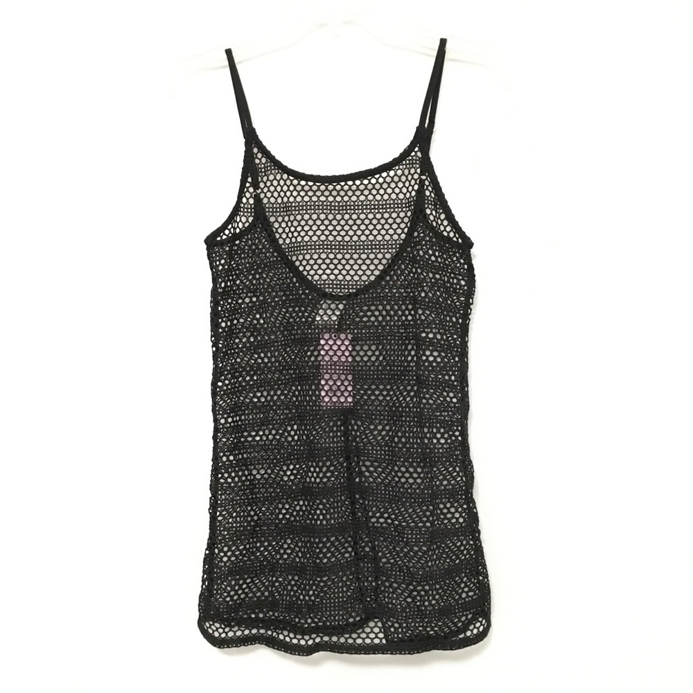 Wild Fable Womens Size XS Black Mesh Mini Dress Swim Cover Up Top